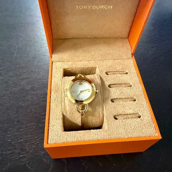 Tory Burch Women's Miller Gold-Tone Stainless Steel Bangle Bracelet Watch 27mm - Picture 6 of 6